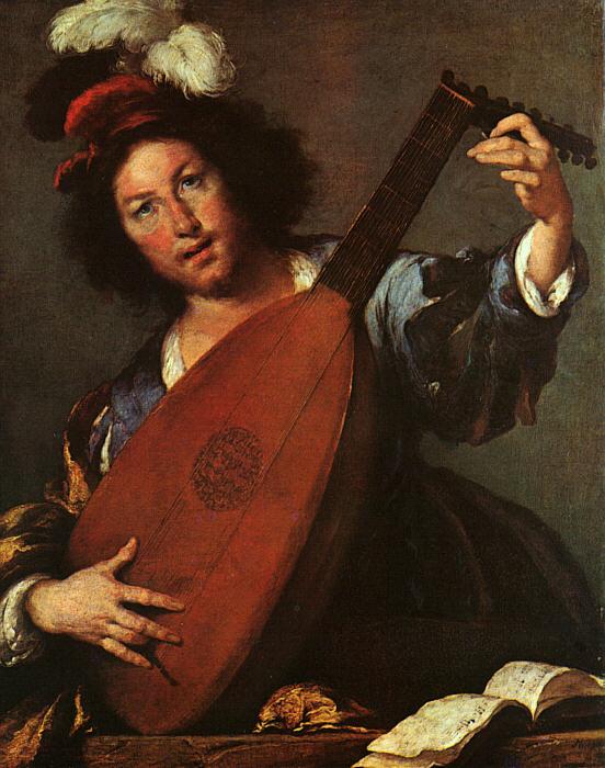 Bernardo Strozzi Lute Player oil painting image